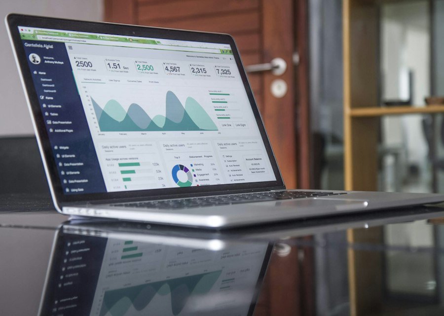 Laptop showing a marketing performance dashboard